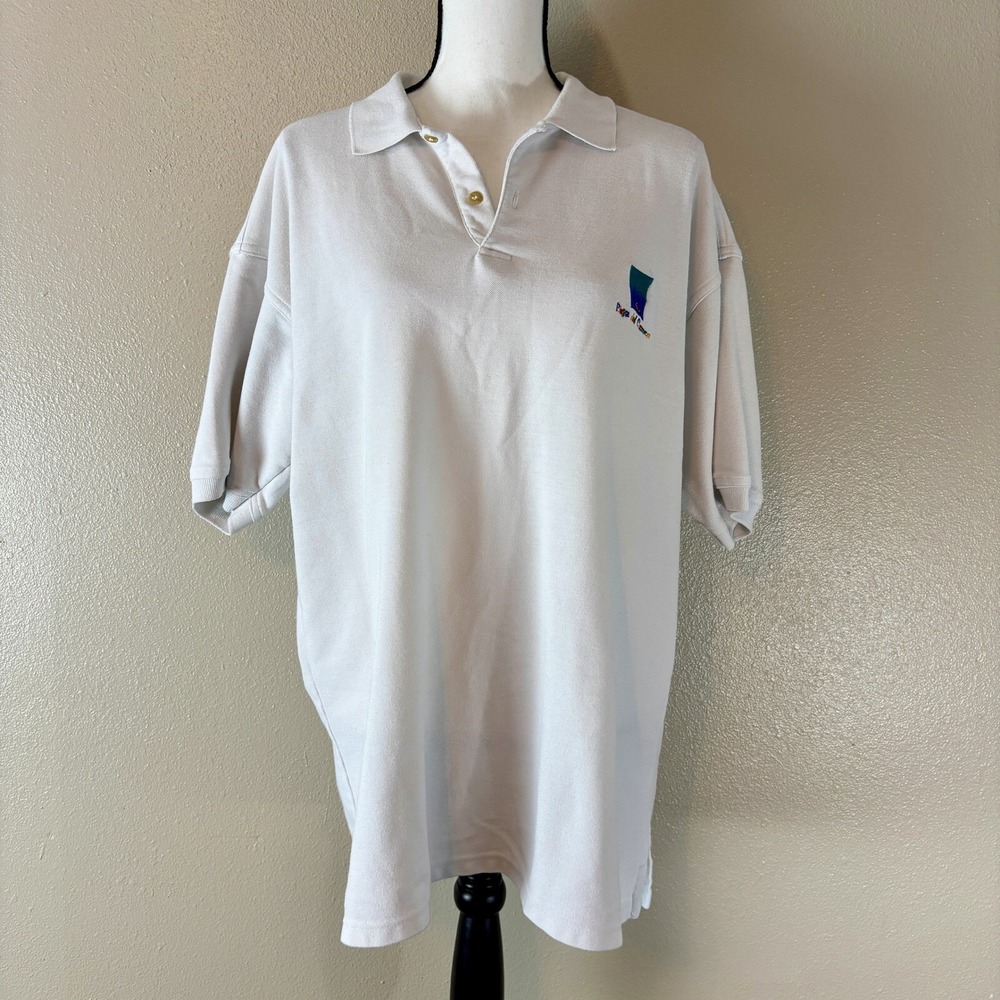 Playa del Carmen Mexico Souvenir White Golf‎ Polo Shirt Miro Men's XL Vacation - Picture 3 of 12